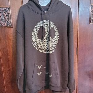 Black Graphic Hoodie with Skull Design Nightmare Before Christmas Hoodie